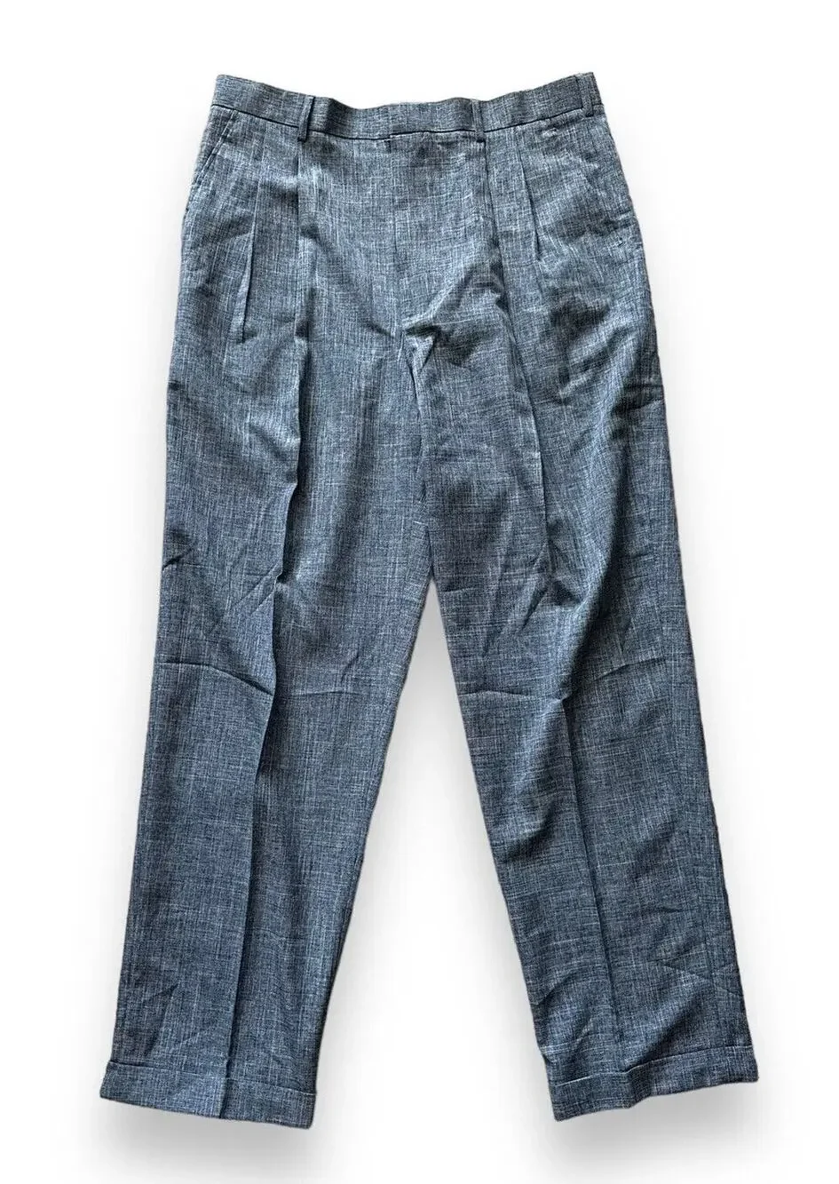 Tony Blake Men's Blue Marled Cuffed Dress Trousers 38/34 NWT